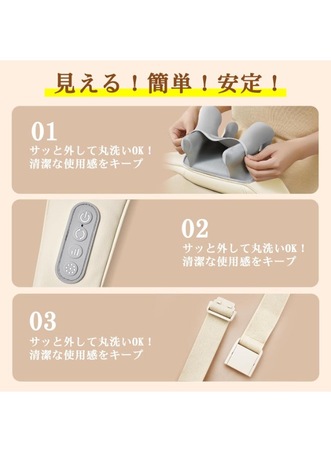 جهاز تدليك الرقبة والكتف والظهر والخصر والفخذ لاسلكي مع تدفئة واهتزاز قابل للشحن ويدعم وضعين وثلاث مستويات قوة - Image 5